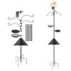94Inch Squirrel Proof Bird Feeder Pole Heavy-Duty Bird House Pole  Outdoor Bird Feeding Station With 5 Adjustable Heights 4 Shepherd Hooks Top & Side