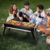 Foldable Charcoal Bbq Grill Stainless Steel Grill Net Easy Setup Portable Tabletop Barbecue Grill For Camping Picnic Outdoor Party Backyard