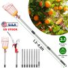 2-In-1 Pole Saw & Fruit Picker With 1.3-9.6Ft Extendable Stainless Steel Pole Manual Tree Pruner With 65Mn Steel Blade Fruit Picking Basket Storage Ba