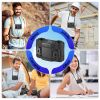 16000Mah 4 In 1 Dual-Turbine Waist Clip Fan Wearable Personal Fan Hands-Free With 5 Speeds Lcd Display Lanyard Double As Power Bank For Jobsites Campi