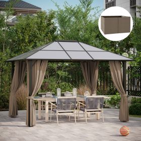 9.84' x 11.8' Gazebo Sidewall Set with Hooks/C-Rings, Brown