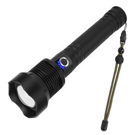 Led Tactical Flashlights 30000Lm Usb Rechargeable Flashlight Water-Resistant Zoomable Led Torch W/ 3 Modes Sos 3200Mah Battery Handheld Flashlights Fo