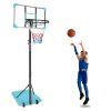 Portable Kids Basketball Hoop With Wheels, Height Adjustable 5.6 To 7Ft Basketball Goal System Indoor Outdoor For Kids Teens Adults