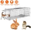 Humane Cat Trap Cage Catch Release Live Animal Rodent Cage Collapsible Galvanized Wire For Small Raccoons Beavers Groundhogs Foxes Armadillos