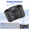 16000Mah 4 In 1 Dual-Turbine Waist Clip Fan Wearable Personal Fan Hands-Free With 5 Speeds Lcd Display Lanyard Double As Power Bank For Jobsites Campi
