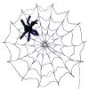 3.28Ft Spider Web Light With Hairy Spider 70Led Battery Powered Remote Control 8 Lighting Modes Glowing Outdoor Indoor Wall Halloween Decoration