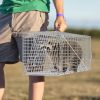 Humane Cat Trap Cage With Waterproof Cover Gloves Catch Release Live Animal Rodent Cage Collapsible Galvanized Wire For Raccoons Beavers Groundhogs Fo