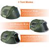 3-4 Person Pop Up Tent Automatic Setup Camping Tent Waterproof Instant Setup Tent With 2 Mosquito Net Windows Carrying Bag For Hiking Climbing Adventu