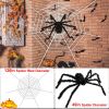 Halloween Decorations Spider Outdoor 49Inch Halloween Spider With 126 Inch Tarantula Mega Spider Web Hairy Poseable Scary Spider Outdoor Yard Creepy D