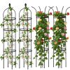 2 Packs Garden Obelisk Trellis 5.9Ft Plants Tower For Climbing Plants Flower Vegetable Vine Support Rustproof Garden Plant Trellis Black