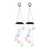 2Pack Solar Moon And Star Wind Chimes 7 Color Changing Wind Chimes For Outside Ipx4 Waterproof Outdoor Garden Yard Decor