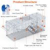 25.59Inch Live Humane Animal Trap Cage Heavy Duty Folding Catch And Release Rodent Cage For Rabbit Squirrel Possum Skunk Kitten Raccoon And More