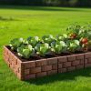 12Pcs Stone Fence Edging Panels, Imitation Stone Pp Garden Border With Rotatable Connectors, Easy Snap Assembly Adjustable Angle For Garden Yard Lawn