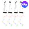 2Pack Solar Dragonfly Wind Chimes 7 Color Changing Wind Chimes For Outside Ipx4 Waterproof Outdoor Garden Yard Decor