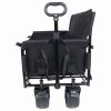 3-In-1 Folding Wagon Cart With Bench Seat, Patent Protection- Includes 1 Ice Pack, 500Lbs Heavy-Duty Utility Wagon, 180L Capacity All-Terrain Wheels F