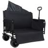 3-In-1 Folding Wagon Cart With Bench Seat, Patent Protection- Includes 1 Ice Pack, 500Lbs Heavy-Duty Utility Wagon, 180L Capacity All-Terrain Wheels F