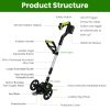 21V Electric Weed Edger Cordless String Trimmer Grass Mower Eater Bush Cutter With 16800Rpm 2X 3000Mah Batteries 3.6-4.6Ft Length 90° Rotatable Angle