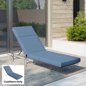 Chaise Lounge Cushion, 4" Thick Outdoor Lounge Chair Cushions with Ties for Patio, 26" x 80", Navy Blue