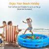 51X13” Inflatable Swimming Pool Blow Up Family Pool For 3 Kids Foldable Swim Ball Pool Center W/ 4 Valves Bottom Water Drain Plug For Indoor Backyard