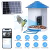 Smart Bird Feeder With Solar Powered Camera 1080P Hd Ai Identify Pir Motion Auto Capture Video Cloud Card Storage Wifi Connection App Control Ip65 Wat