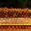 9.84X6.56Ft 192Led Solar Christmas Net Lights Outdoor Bush Lights Dimmable Ip44 Waterproof With 8 Modes Remote Timer Memory Function For Holiday Party