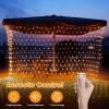 9.84X6.56Ft 192Led Solar Christmas Net Lights Outdoor Bush Lights Dimmable Ip44 Waterproof With 8 Modes Remote Timer Memory Function For Holiday Party