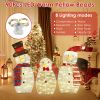 3Pcs 2D Christmas Snowman Yard Decoration Snowman Family Outdoor Decoration With 90Pcs Led Warm Yellow Lights 8 Lighting Modes Ip44 Waterproof For Chr