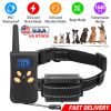 Dog Training Collar Ipx7 Waterproof Pet Beep Vibration Electric Shock Collar Rechargeable Transmitter Receiver Trainer W/ Remote