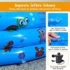 51X13” Inflatable Swimming Pool Blow Up Family Pool For 3 Kids Foldable Swim Ball Pool Center W/ 4 Valves Bottom Water Drain Plug For Indoor Backyard