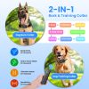 2-In-1 Dog Shock And Bark Collar Dog Training Collar With Remote 2 Collars Rechargeable Ip68 Waterproof With 3 Channels For Medium And Small Dogs