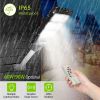 Solar Street Path Light Outdoor 120Leds Radar Sensor Remote Control Wireless Lamps Ip65 Waterproof Lighting For Garage Front Door Garden Pathway