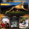 4 In 1 Rechargeable Camping String Light Ip44 Waterproof Camping Lantern With 33Ft String Light 7 Light Modes Emergency Power Bank Carry Bag For Indoo