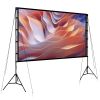 120Inch Projector Screen With Stand 16:9 4K Hd Rear Front Wrinkle-Free Portable And Foldable Movie Screen With Carry Bag For Indoor Outdoor Home Theat