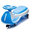 12V Kids Electric Wiggle Ride On Car, 2-In-1 Battery Powered Twist Car With Wireless Music, Controllable Led Lights & Flashing Pu Wheels, Stable Frame