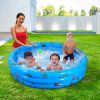 51X13” Inflatable Swimming Pool Blow Up Family Pool For 3 Kids Foldable Swim Ball Pool Center W/ 4 Valves Bottom Water Drain Plug For Indoor Backyard