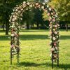 7.87Ft H X 4.59Ft W Adjustable Metal Garden Arch Diy Outdoor Trellis For Climbing Plants Wedding Arch Decoration Iron Arbor For Backyard Garden Entran
