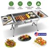 Foldable Charcoal Grill Portable Bbq Grill With Storage Shelf, Carry Handle, Air Vent Design, Chrome-Plated Grill Grate, 10 Skewers, Outdoor Barbecue