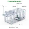 2Pcs 18X8X10In Humane Single Door Live Animal Trap Collapsible Galvanized Iron Animal Cage Catch And Release For Small Squirrel Raccoon Feral Cat Weas