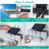2 Pack Solar Powered Wall Lights Ip44 Waterproof Motion Sensor Lights With 4 Adjustable Heads 333Pcs Led Beads 120° Sensing Angle Remote Control For Y