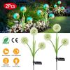 2 Pcs Dandelion Solar Light 36Led Beads Outdoor Garden Lawn Pathway Landscape Stake Lamp Colorful Ornamental Light