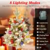 2Pcs Battery Powered Lighted Christmas Tree Urn Filler With Light Artificial Xmas Trees Light With Berries Balls Led Pathway Pine Tree Ip44 Waterproof