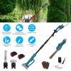 Pole Mini Hedge Trimmer & Grass Shear Electric Cordless Handheld Hedge Trimmer With 90° Rotatable Head Telescopic Extension Pole Gloves Goggles 2Pcs 2