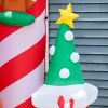 10Ft Inflatable Candy Castle Christmas Decoration With Warm White Led Lights Colorful Light Built-In Fans 10 Ground Stakes & 5 Tether Ropes Outdoor Ya