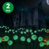 2Packs Solar Scary Eyeballs Lights Outdoor Halloween Decoration Swaying Light Halloween Path Lights Ornaments With Total 12Led Ip65 Waterproof For Yar