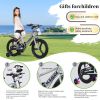 18 Inch Kids Bike With Training Wheels, Children\'S Bicycle With Magnesium Alloy Wheels, Dual U-Brakes, Adjustable Quick-Release Seat, Water Bottle &