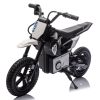 24V Kids Electric Motocross Ride On Motorcycle, 200W High Speed Hub Motor Dirt Bike Toy With Rear Shock Absorber, Adjustable Speed, Led Breathing Ligh