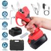 21V Cordless Electric Pruning Shears 40Mm 1.57" Electric Branch Scissors Tree Branch Cutter With 2 Rechargeable Batteries Sharpening Stone Blade Repla