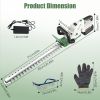 20In Cordless Hedge Trimmer 21V Handheld Bush Trimmer Electric Grass Shrub Trimmer With Dual-Action Blades 0.6In Cutting Diameter Safety Lock Adjustab