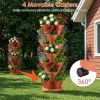 7 Tier Stackable Vertical Planter With Wheels Strawberry Planter Tower Space Saving Garden Planter With Drainage System Rolling Herb Flower Vegetable