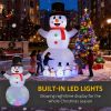 12Ft Christmas Inflatable Snowman With Cardinal Bird Rotating Colorful Led Lights Giant Blow Up Snowman Outdoor Christmas Yard Decorations With Built-